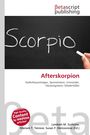 „Scorpio“ mit Kreide auf Tafel, „Afterskorpion“ darunter. Hand hält Kreide. Oben „Betascript Publishing“ Logo.