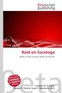 „Raid on Saratoga“ und „Battle of Aldy Charrish, Battle of Arbroath“, Betascript Publishing-Logo, rotes abstraktes Design.