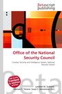 Text: "Office of the National Security Council" und "High Quality Content by WIKIPEDIA articles!" Illustration mit geometrischen Formen in Orange und Rot.