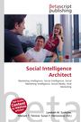 "Social Intelligence Architect" Text in Rot. Drei Personen lachen vor einer Fensterseite, Logo „Betascript Publishing“.