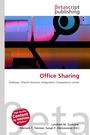 Cover mit Texten: "Betascript Publishing", "Office Sharing", "Sublease, Shared Services, Integration Competency Center". Moderne Grafik.