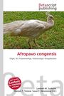 "Afropavo congensis" mit einem weißlichen Vogel auf Gras, Betascript Publishing Logo und Autorennamen.