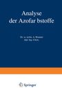Albert Brunner: Analyse der Azofarbstoffe, Buch