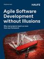 Text: Agile Software Development without Illusions. Ein rotes Schweizer Taschenmesser liegt auf einer Schaltplatte.