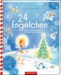 "24 Engelchen. Geschichten und Gedichte für jeden Tag im Advent." Hübsche Engelsillustrationen mit Schnee und Weihnachtsbaum.