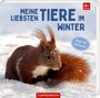 "MEINE LIEBSTEN TIERE IM WINTER", "Über 60 Tierfotos!", rotes Eichhörnchen im Schnee, funkelnde Details im Fell.