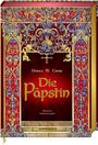 Text: "Donna W. Cross", "Die Päpstin", "Illustrierte Schmuckausgabe". 
Buntes dekoratives Muster, reich verziertes Buchcover.