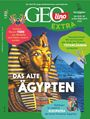 Titel: "GEOlino EXTRA - Das alte Ägypten". Bild: Goldene Totenmaske eines Pharaos vor Pyramiden.