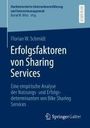 Florian W. Schmidt: Erfolgsfaktoren von Sharing Services, Buch