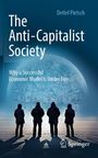 Text: "The Anti-Capitalist Society: Why a Successful Economic Model Is Under Fire". Autor: Detlef Pietsch. Vier Personen vor einem Mond voller Banknoten.