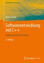 „Softwareentwicklung mit C++“ von Dieter Duschl, 3. Auflage, mit Visual Studio, aus der Reihe Studienbücher Informatik. Orangefarbener Hintergrund mit binären Zahlen.