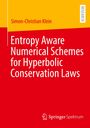Text: "Simon-Christian Klein, Entropy Aware Numerical Schemes for Hyperbolic Conservation Laws." Farbblock-Design, Verlagssymbol.