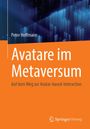 "Avatare im Metaversum", Peter Hoffmann. Technisches Muster mit digitalem Motiv in Blau. Springer Vieweg-Logo.