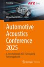 Texte: “Automotive Acoustics Conference 2025”, “8. Internationale ATZ-Fachtagung Fahrzeugakustik”. Skizze eines Autos.