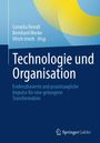 „Technologie und Organisation“ Buchcover, blau mit gelbem Design, Verlagslogo unten.
