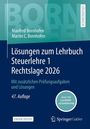 Text: "Lösungen zum Lehrbuch Steuerlehre 1 Rechtslage 2026". Autoren: Manfred und Martin C. Bornhofen. Blaues Cover.