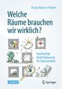 Titel: "Welche Räume brauchen wir wirklich?" Untertitel: "Nachhaltige Bedarfsplanung für Bauvorhaben." Illustration mit Symbolen.