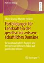 Eine gelbe Buchcover mit violetter Schrift: "Fortbildungen für Lehrkräfte in der gesellschaftswissenschaftlichen Domäne".