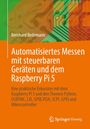 „Automatisiertes Messen mit steuerbaren Geräten und dem Raspberry Pi 5“; orangefarbener Hintergrund mit Schaltkreismuster.