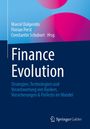 "Finance Evolution" mit Autoren Marcel Dulgeridis, Florian Perst, Constantin Schubart. Blau-pinkes Design, Springer Logo.