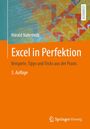 „Excel in Perfektion“, 5. Auflage, von Harald Nahrstedt. Buntes, abstraktes Design mit einem Springer Vieweg Logo.