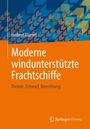 Titel: "Moderne windunterstützte Frachtschiffe: Theorie, Entwurf, Berechnung". Blaues und oranges geometrisches Design. Logo unten.