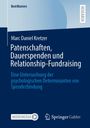 Text: "BestMasters", "Marc Daniel Kretzer", "Patenschaften, Dauerspenden und Relationship-Fundraising". Dreigeteilter blauer Hintergrund.