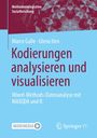 "Codierungen analysieren und visualisieren" auf blauem Hintergrund, geometrisches Muster oben, Logos unten.