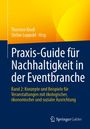 "Praxis-Guide für Nachhaltigkeit in der Eventbranche", Autoren: Thorsten Knoll, Stefan Luppold. Blau-gelbes Design.