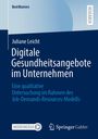 Der Text zeigt Titel und Autor eines Buches über digitale Gesundheitsangebote in Unternehmen, inkl. Verlagslogos unten.