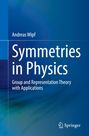 „Andreas Wipf: Symmetries in Physics - Group and Representation Theory with Applications“ auf blauem Hintergrund.