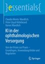 Blauer Hintergrund mit Text: "KI in der ophthalmologischen Versorgung" und einem Springer-Logo.