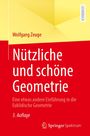 Titel: "Nützliche und schöne Geometrie". Gelber Hintergrund, roter Bereich, Verlag: Springer Spektrum.