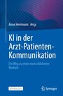 "KI in der Arzt-Patienten-Kommunikation" von Anne Herrmann. Blauer Hintergrund mit Flächen und Kreismustern.