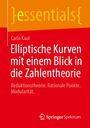 Carlo Kaul: Elliptische Kurven mit einem Blick in die Zahlentheorie. Roter Hintergrund, gelbes "essentials" oben.