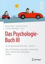 "Das Psychologie-Buch III" zeigt eine Illustration von zwei Personen in Fahrzeugen, darunter ein Auto und ein Spielzeugauto.