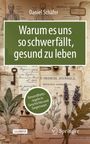 Titel: "Warum es uns so schwerfällt, gesund zu leben". Collage aus botanischen Illustrationen und Pflanzen.