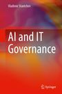 Titel: "AI and IT Governance". Autor: Vladimir Stantchev. Farbverlauf: Rot, Orange, Violett. Springer-Logo unten rechts.