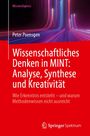 Titel: Wissenschaftliches Denken in MINT. Autor: Peter Poensgen. Farbhintergrund: Rote und blaue Lichtlinien.