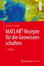 "MATLAB-Rezepte für die Geowissenschaften, 2. Auflage" steht auf rotem Hintergrund. Oben eine Karte in grün-blau Tönen.