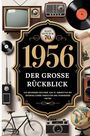 "Alles Gute zum 70. 1956 Der große Rückblick" steht zentral. Ringsum Retro-Objekte: TV, Radio, Schallplatte, Fahrrad.