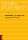Text: "Young Academics", "Outer Space 3", "Daniel Sidiqie", "Weltraumpolitik im Nahen Osten", "Iranische Raumfahrtambitionen im Lichte des Neoklassischen Realismus". Hintergrund: Gelb gestreiftes Design.