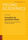 Titel: "Innovation als gesetzliche Pflicht". Layout: Gelb mit weißen Streifen, moderner Stil.