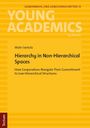 Titel: "Hierarchy in Non-Hierarchical Spaces". Gelbes Cover mit Texten und minimalistischem Design.