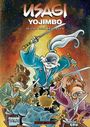 „Usagi Yojimbo: Diebe und Agenten“ in Großbuchstaben. Illustration eines kämpfenden Hasen-Samurais mit Schwert.