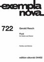"722 Gerald Resch Fluid für Violine und Klavier Partitur und Stimme edition sikorski 04402" in schlichtem Design.