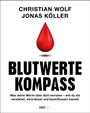 Text: „Christian Wolf, Jonas Köller, Blutwerte Kompass.“ Darunter: „Was deine Werte über dich verraten…“   
Bild: Roter Blutstropfen.