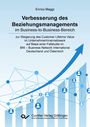 „Verbesserung des Beziehungsmanagements im Business-to-Business-Bereich“; Netzwerkdiagramm mit aufsteigendem Pfeil.