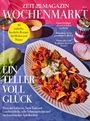 „50 einfache, köstliche Rezepte für Herbst und Winter.“ Ein Teller Pasta mit Salsiccia in lebhaften Farben.