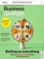 Texte: Business Spotlight, WORKATION, EAST SIDE STORY, OLIVE-OIL FRAUD, Betting on everything. Illustration: Glücksrad mit Symbolen.